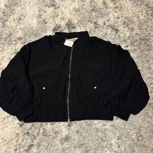 NWT Free people on pointe black bomber jacket size large